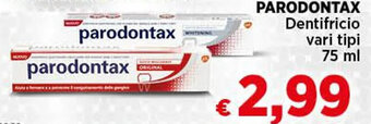 In Coop PARODONTAX Dentifricio Complete vari tipi 75 ml offerta