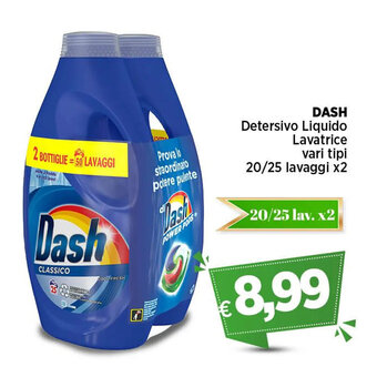 In Coop DASH Detersivo Liquido Lavatrice vari tipi 20/25 lavaggi x2 offerta