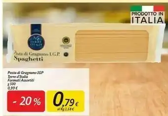 Carrefour Market Terre d'Italia Pasta Di Gragnano Igp Spaghetti 500 G offerta
