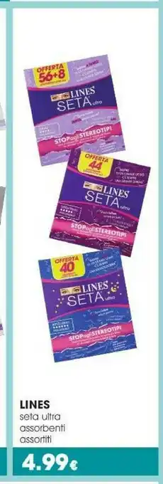 Tigotà Lines Seta Ultra Notte Con Ali Salviettine Detergenti 8 Pezzo(i) offerta