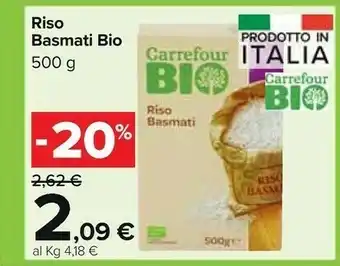 Carrefour Market Bio & Te - Riso Basmati Bio Integrale 500 G(ml) offerta