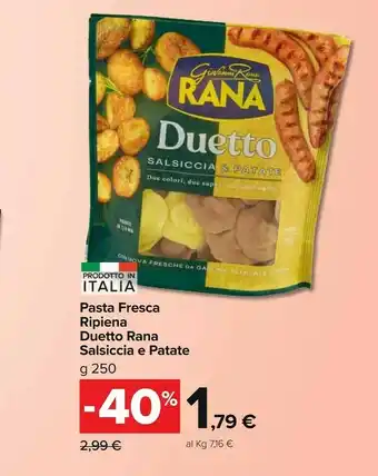 Carrefour Market Rana Duetto Salsiccia Patate 250 G(ml) offerta