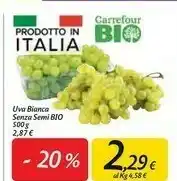 Carrefour Market Uva Bianca Semi Bio offerta