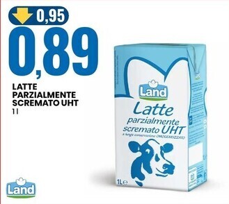 Eurospin Land latte parzialmente scremato uht offerta
