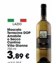 Carrefour Market Cantina villa gianna moscato terracina dop amabile o secco offerta
