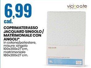 Eurospin Vicino a te coprimaterasso jacquard singolo/matrimoniale con angoli offerta