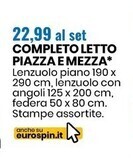 Eurospin Vicino a te completo letto piazza e mezza offerta