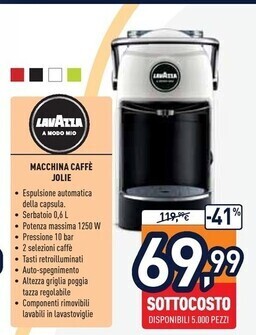 Unieuro Lavazza macchina caffè jolie offerta