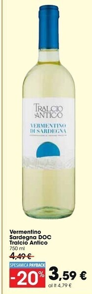 Carrefour Market Tralcio antico vermentino sardegna doc offerta