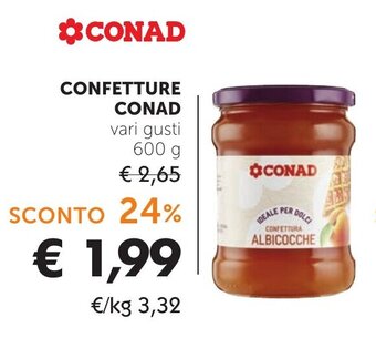 Conad CONFETTURE CONAD vari gusti 600 g offerta