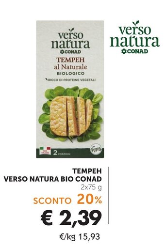 Conad TEMPEH VERSO NATURA BIO CONAD 2x75 g offerta