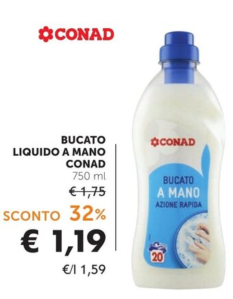 Conad BUCATO LIQUIDO A MANO CONAD 750 ml offerta