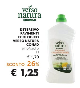 Conad DETERSIVO PAVIMENTI ECOLOGICO VERSO NATURA CONAD 1 l offerta