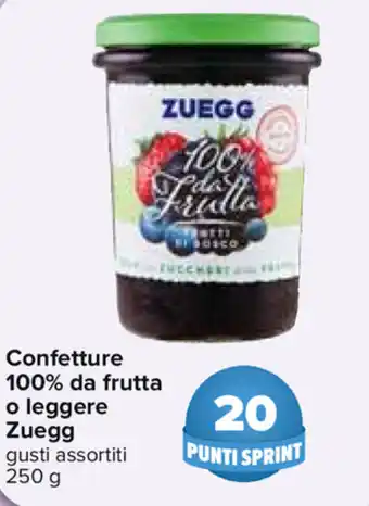 Carrefour Zuegg Confetture 100% da frutta i leggere 250g offerta