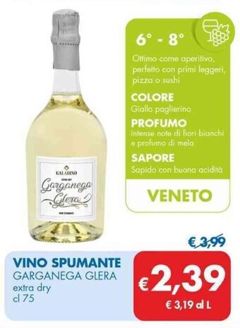 MD Discount VINO SPUMANTE GARGANEGA GLERA extra dry cl 75 offerta