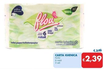MD Discount CARTA IGIENICA FLOU 6 rotoli 3 veli offerta