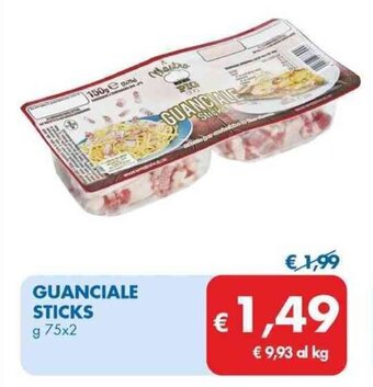 MD Discount GUANCIALE STICKS g 75 x2 offerta