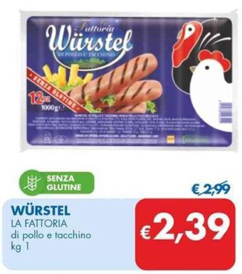 MD Discount WÜRSTEL LA FATTORIA di pollo e tacchino kg 1 offerta