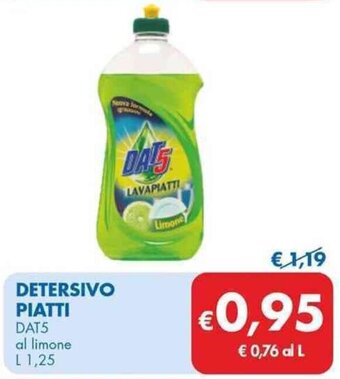 MD Discount DETERSIVO PIATTI DAT5 al limone L1,25 offerta