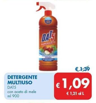 MD Discount DETERGENTE MULTIUSO DAT5 con aceto di mele ml 900 offerta