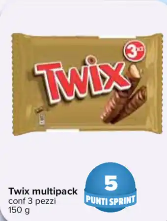 Carrefour Twix multipack 3 pezzi 150g offerta
