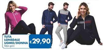 MD Discount TUTA LONSDALE UOMO/DONNA felpa garz offerta