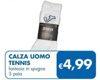MD Discount CALZA UOMO TENNIS fantasia in spugna 3 paia offerta