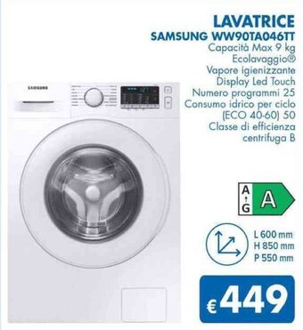 MD Discount LAVATRICE SAMSUNG WW90TA046TT offerta