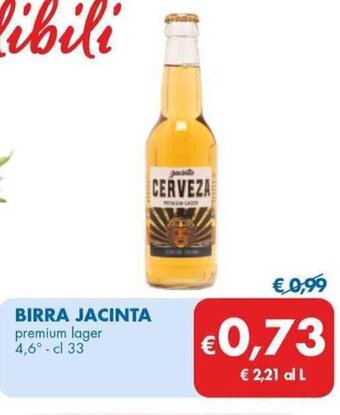 MD Discount BIRRA JACINTA premium lager 4,6° cl 33 offerta
