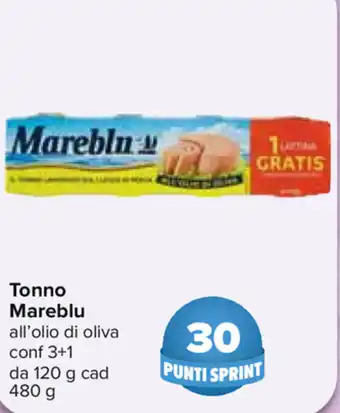 Carrefour Mareblu Tonno 120g cad 480g offerta