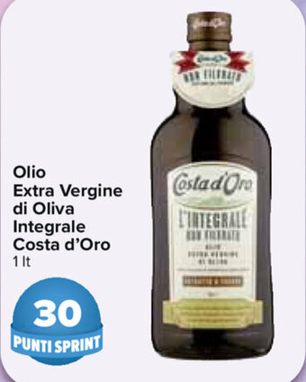 Carrefour Costa D'Oro Olio Extra Vergine di Oliva integrale 1lt offerta