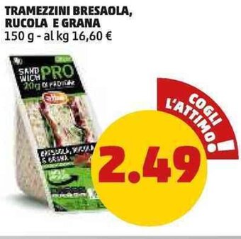 PENNY TRAMEZZINI BRESAOLA, RUCOLA E GRANA 150 g offerta