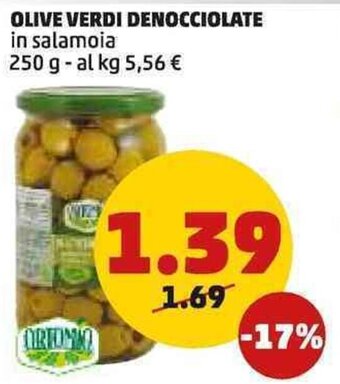 PENNY OLIVE VERDI DENOCCIOLATE in salamoia 250g offerta