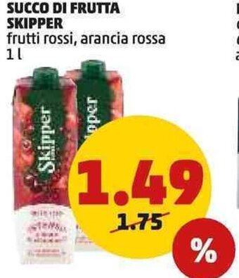 SUCCO DI FRUTTA SKIPPER frutti rossi, arancia rossa 1 l