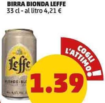 PENNY BIRRA BIONDA LEFFE 33 cl offerta
