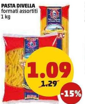 PENNY PASTA DIVELLA formati assortiti 1 kg offerta