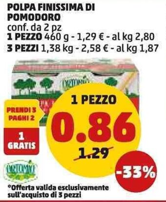 PENNY POLPA FINISSIMA DI POMODORO conf. da 2 pz offerta