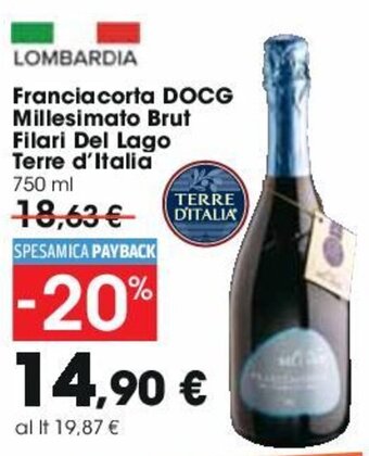 Carrefour Franciacorta DOCG Millesimato Brut Filari Del Lago Terre d'Italia 750 ml offerta