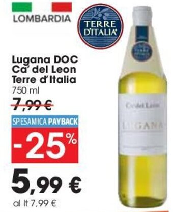 Carrefour Lugana DOC Ca' del Leon Terre d'Italia 750 ml offerta