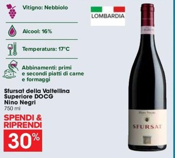 Sfursat della Valtellina Superiore DOCG Nino Negri 750 ml