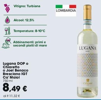 Carrefour Lugana DOP o Chiaretto o Joel Benaco Bresciano IGT Ca' Maiol 750 ml offerta