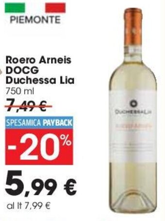 Roero Arneis DOCG Duchessa Lia 750 ml