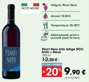 Pinot Nero Alto Adige DOC Erste + Neue 750 ml