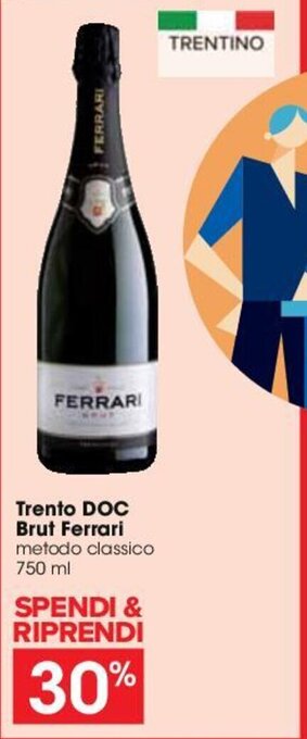 Carrefour Trento DOC Brut Ferrari metodo classico 750 ml offerta