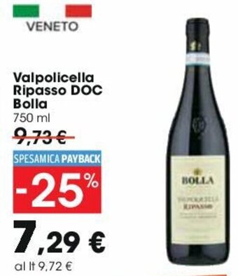 Carrefour Valpolicella Ripasso DOC Bolla 750ml offerta