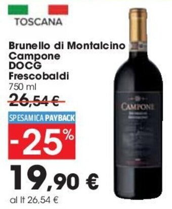Carrefour Brunello di Montalcino Campone DOCG Frescobaldi 750ml offerta