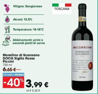 Morellino di Scansano DOCG Sigillo Rosso Piccini 750 ml