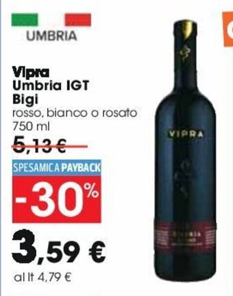 Carrefour Vipra Umbria IGT Bigi rosso, bianco o rosato 750ml offerta