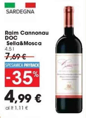 Carrefour Raim Cannonau DOC Sella&Mosca offerta