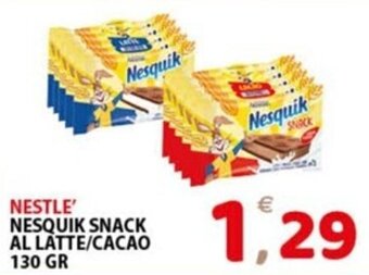 Premium Supermercati NESTLE' NESQUIK SNACK AL LATTE/CACAO 130 GR offerta